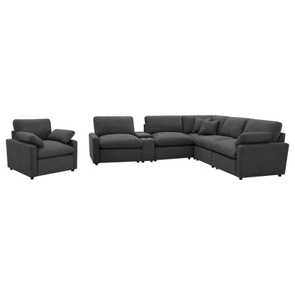  Coaster Furniture Collins 609533P Upholstered Power Recliner Chair - Dark Grey IMAGE 5