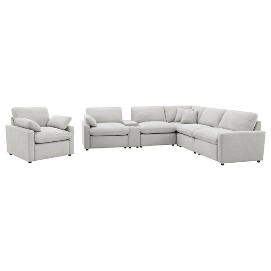  Coaster Furniture Collins 609560P-SET 6-piece Modular Power Reclining Sectional - Grey IMAGE 1