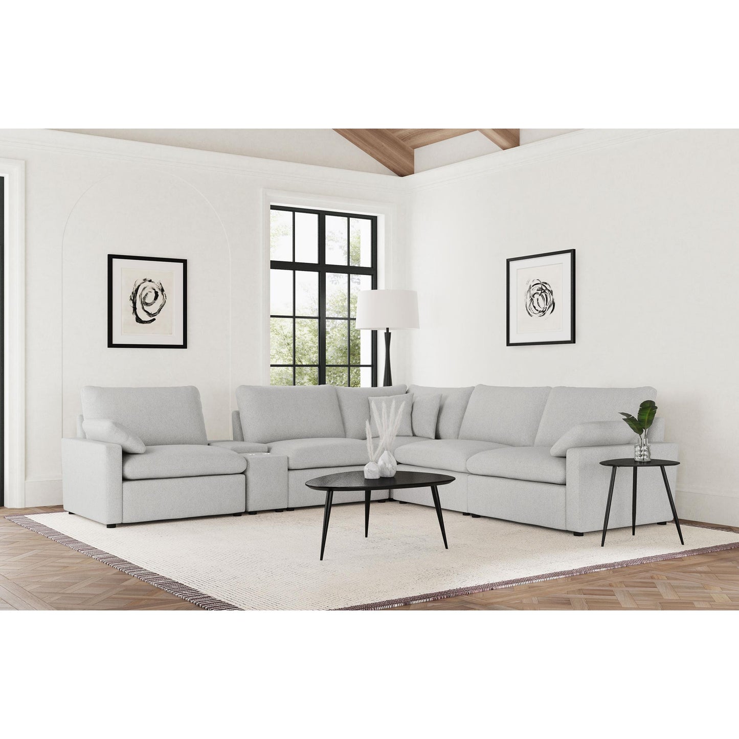  Coaster Furniture Collins 609560P-SET 6-piece Modular Power Reclining Sectional - Grey IMAGE 2