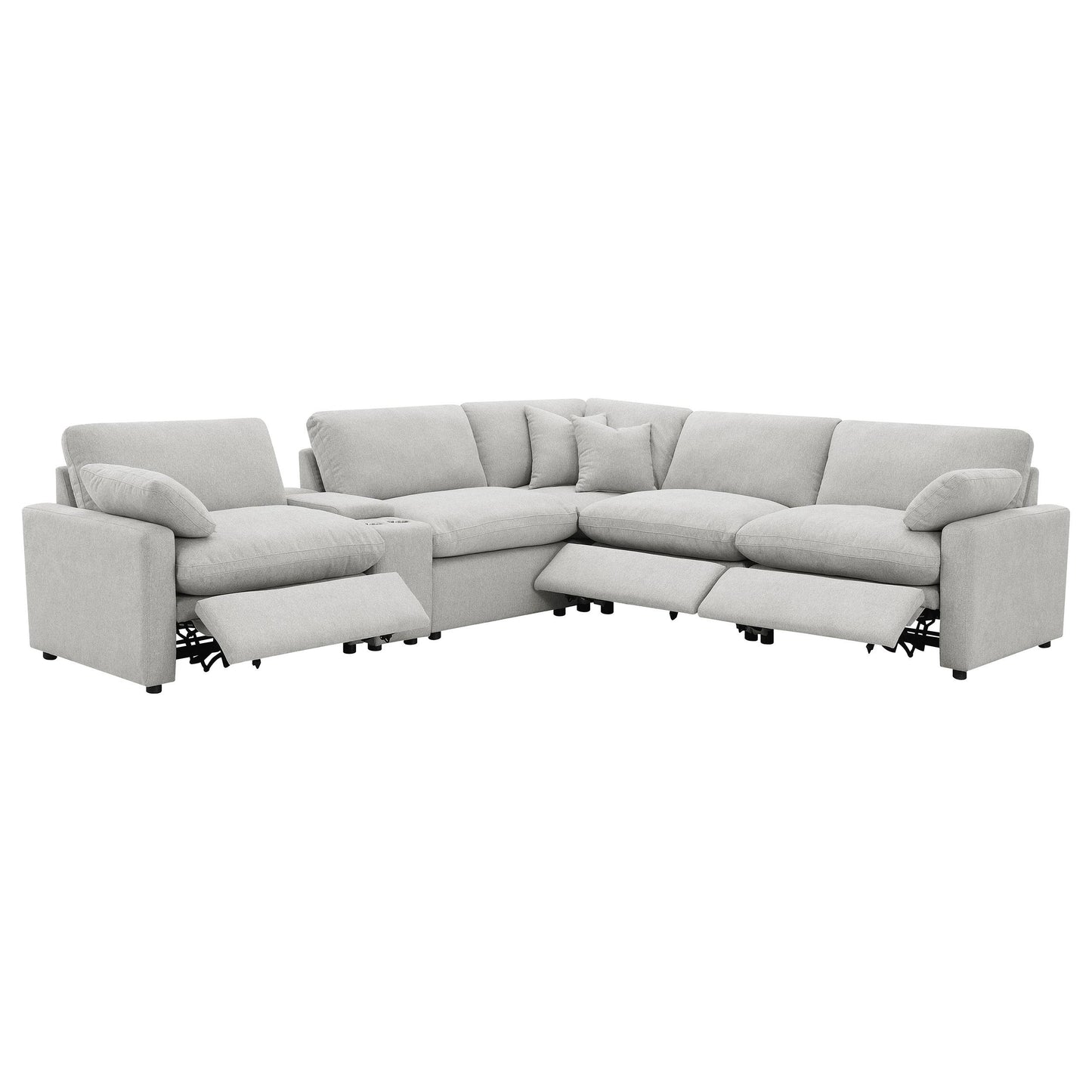  Coaster Furniture Collins 609560P-SET 6-piece Modular Power Reclining Sectional - Grey IMAGE 3