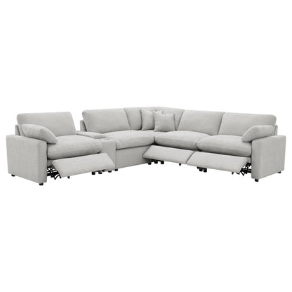  Coaster Furniture Collins 609560P-SET 6-piece Modular Power Reclining Sectional - Grey IMAGE 3