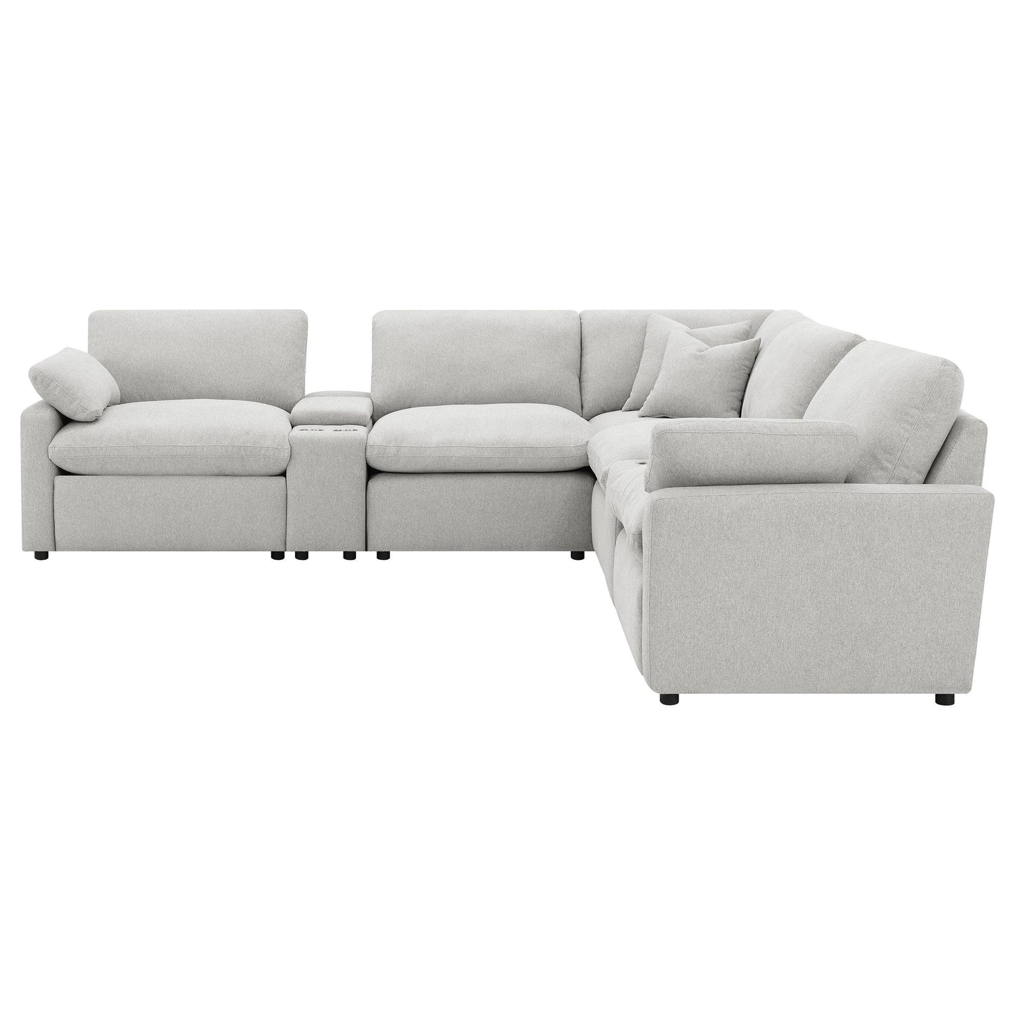  Coaster Furniture Collins 609560P-SETA 7-piece Modular Power Reclining Sectional - Grey IMAGE 1