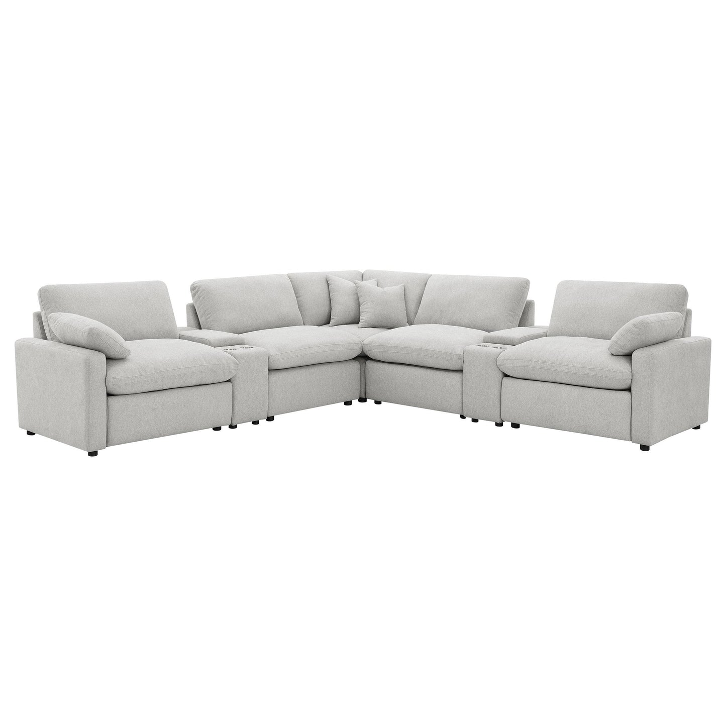  Coaster Furniture Collins 609560P-SETA 7-piece Modular Power Reclining Sectional - Grey IMAGE 2