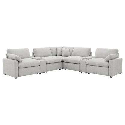  Coaster Furniture Collins 609560P-SETA 7-piece Modular Power Reclining Sectional - Grey IMAGE 2