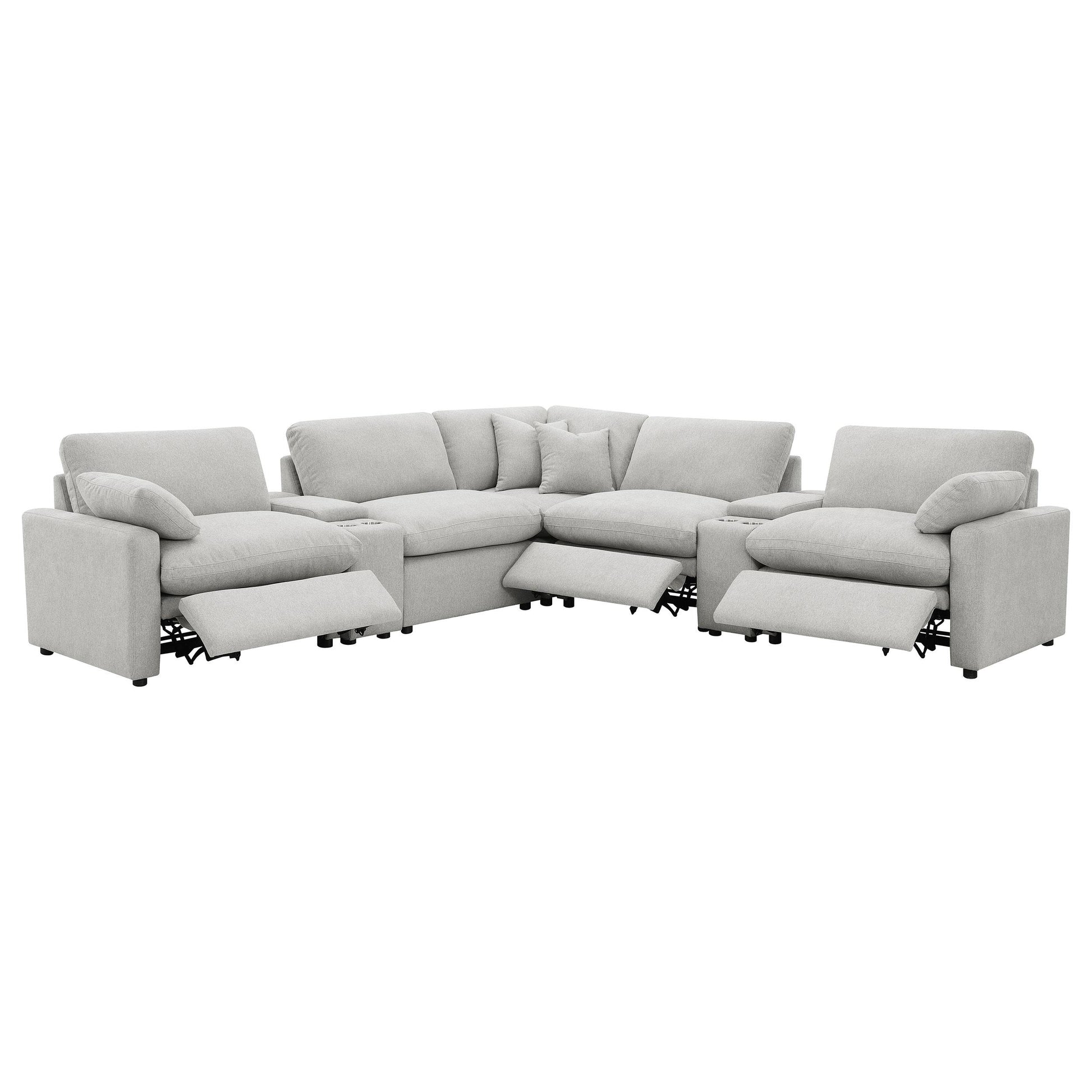  Coaster Furniture Collins 609560P-SETA 7-piece Modular Power Reclining Sectional - Grey IMAGE 5