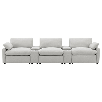  Coaster Furniture Collins 609561PT 5-Piece Power Reclining Home Theater Seating - Grey IMAGE 2