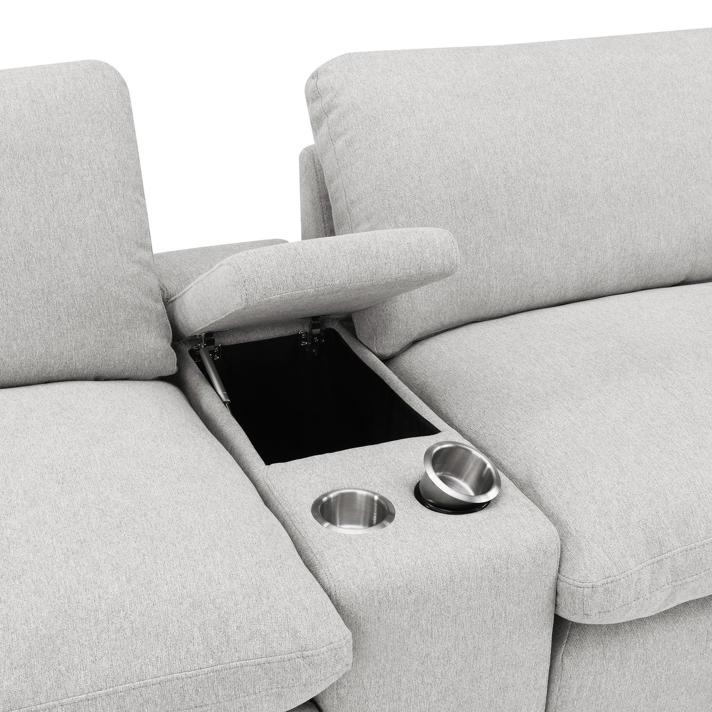  Coaster Furniture Collins 609561PT 5-Piece Power Reclining Home Theater Seating - Grey IMAGE 7