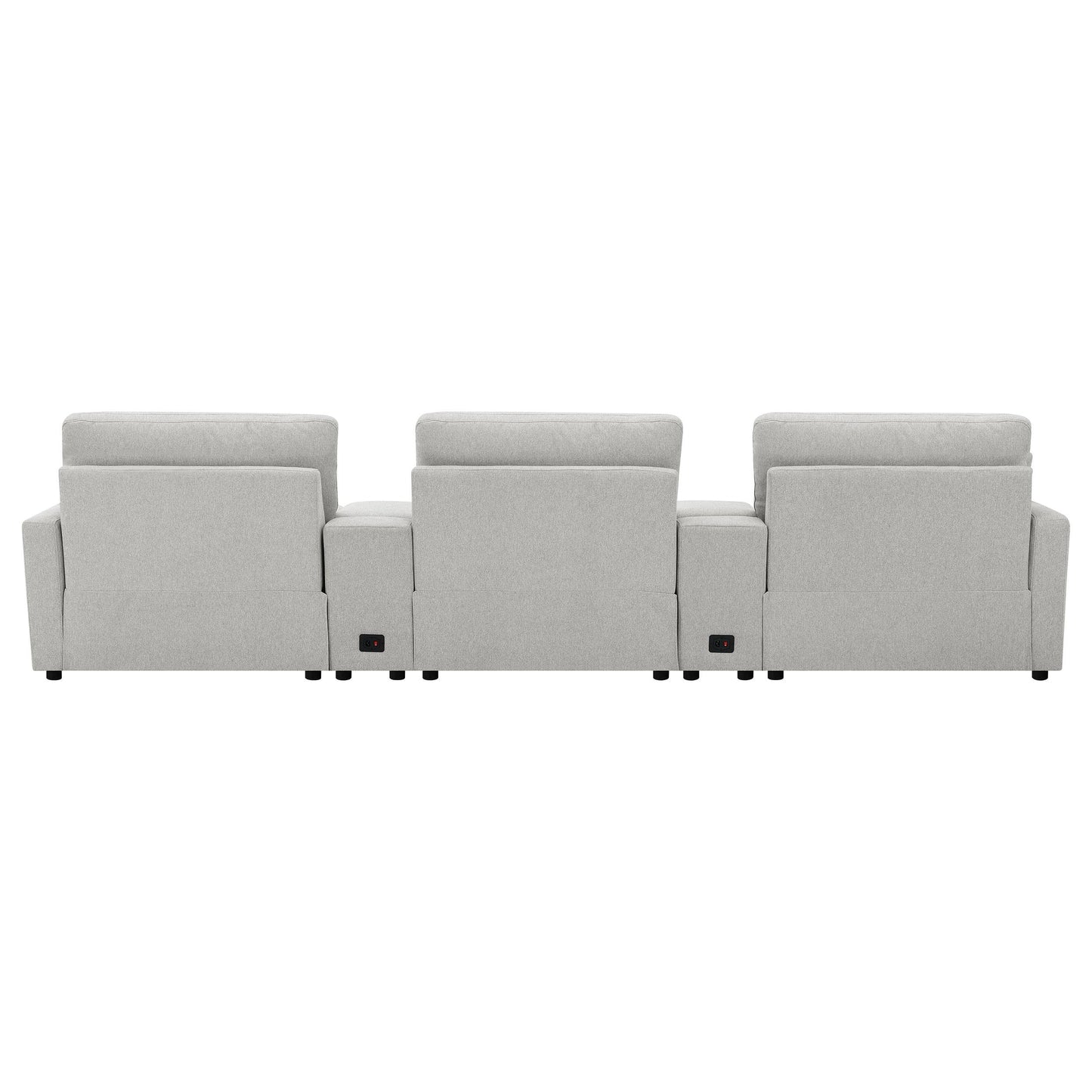  Coaster Furniture Collins 609561PT 5-Piece Power Reclining Home Theater Seating - Grey IMAGE 8