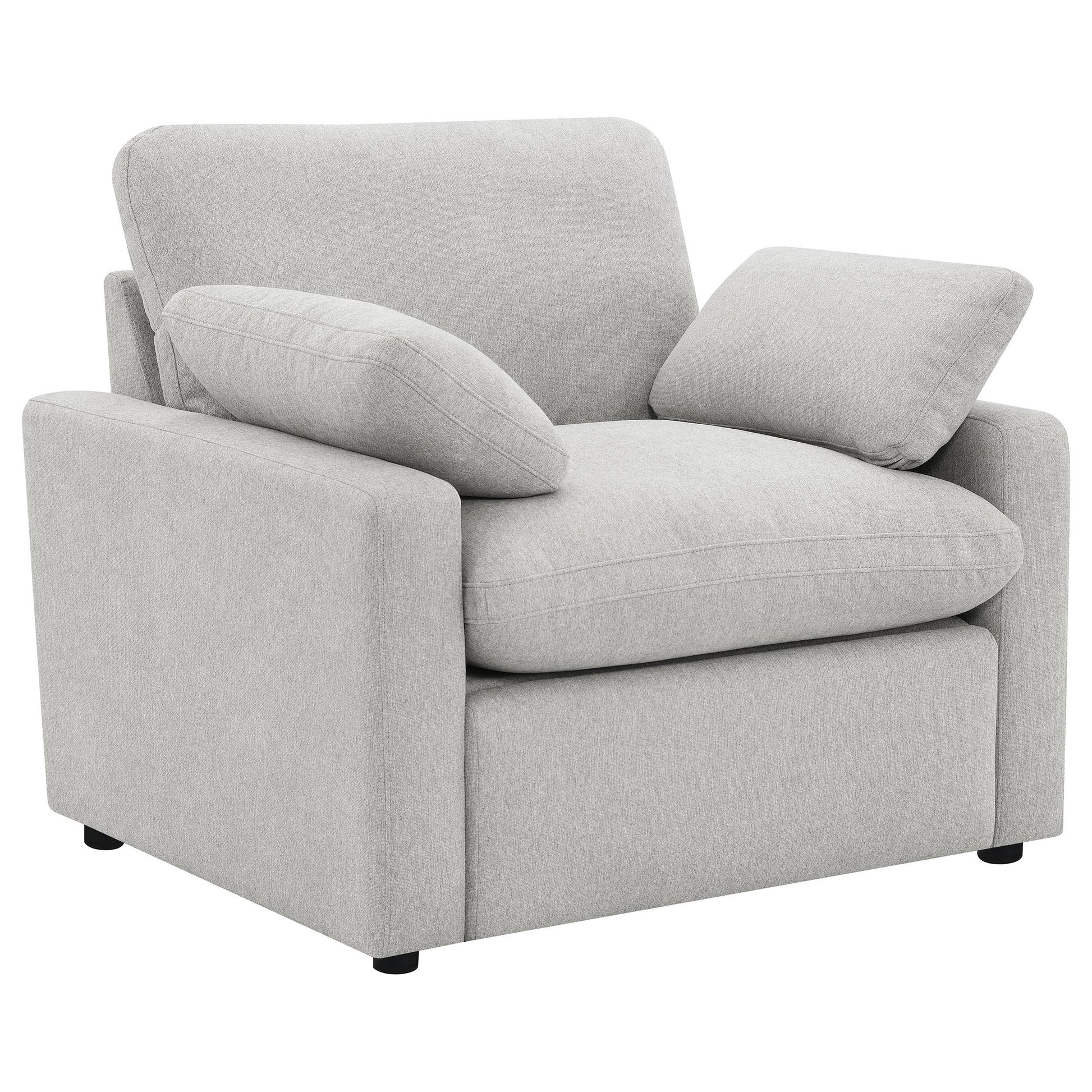  Coaster Furniture Collins 609563P Upholstered Power Recliner Chair - Grey IMAGE 1