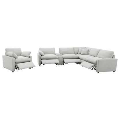  Coaster Furniture Collins 609563P Upholstered Power Recliner Chair - Grey IMAGE 10