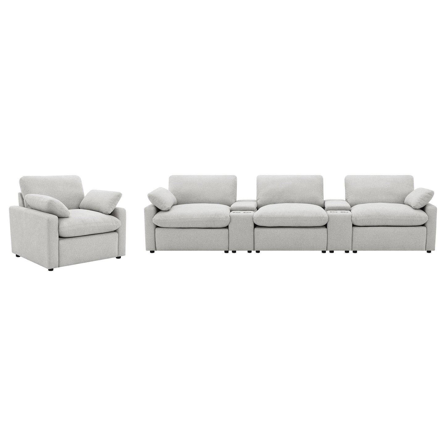 Coaster Furniture Collins 609563P Upholstered Power Recliner Chair - Grey IMAGE 11
