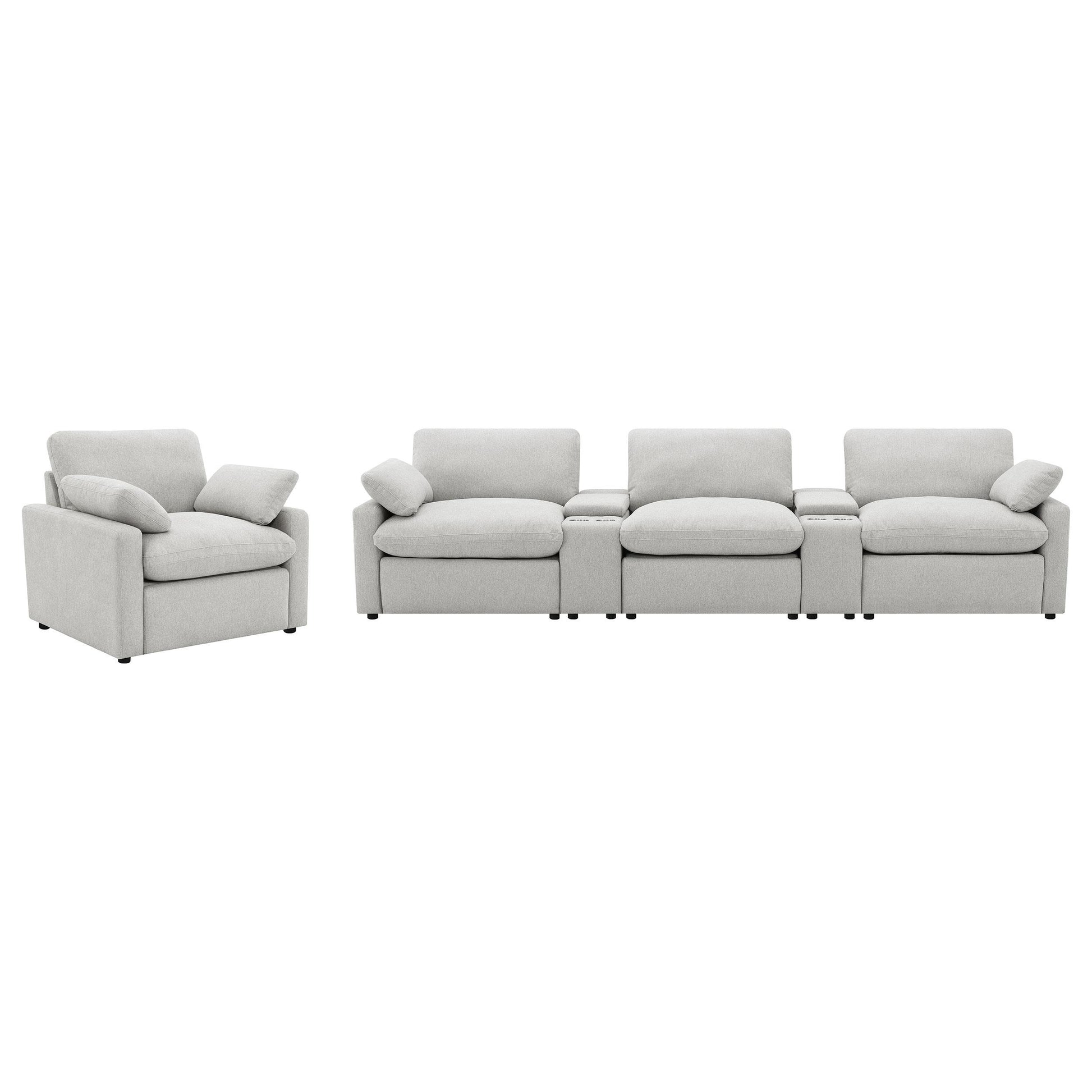 Coaster Furniture Collins 609563P Upholstered Power Recliner Chair - Grey IMAGE 11