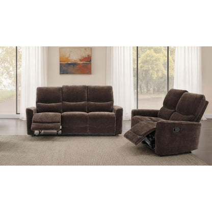  Coaster Furniture Navarro 609571 Chenille Upholstered Reclining Sofa - Dark Brown IMAGE 16