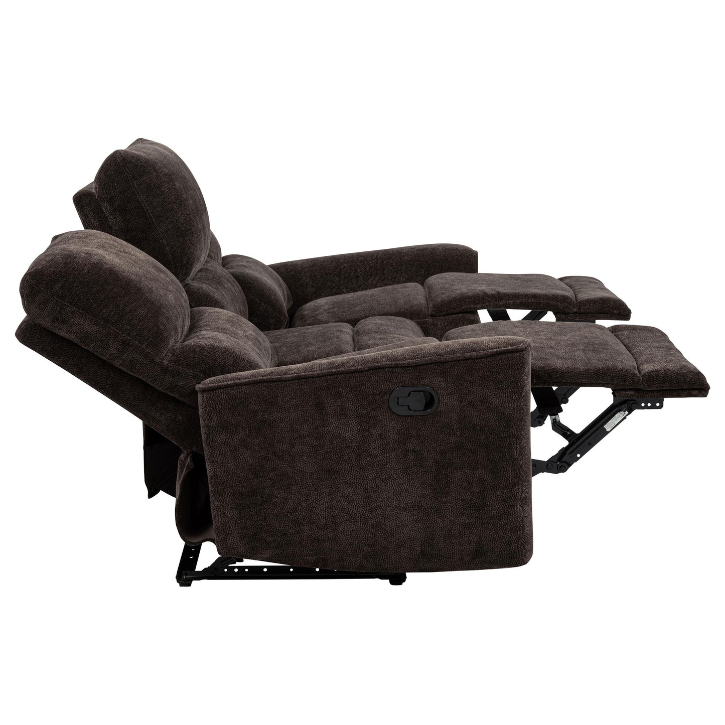  Coaster Furniture Navarro 609571 Chenille Upholstered Reclining Sofa - Dark Brown IMAGE 4