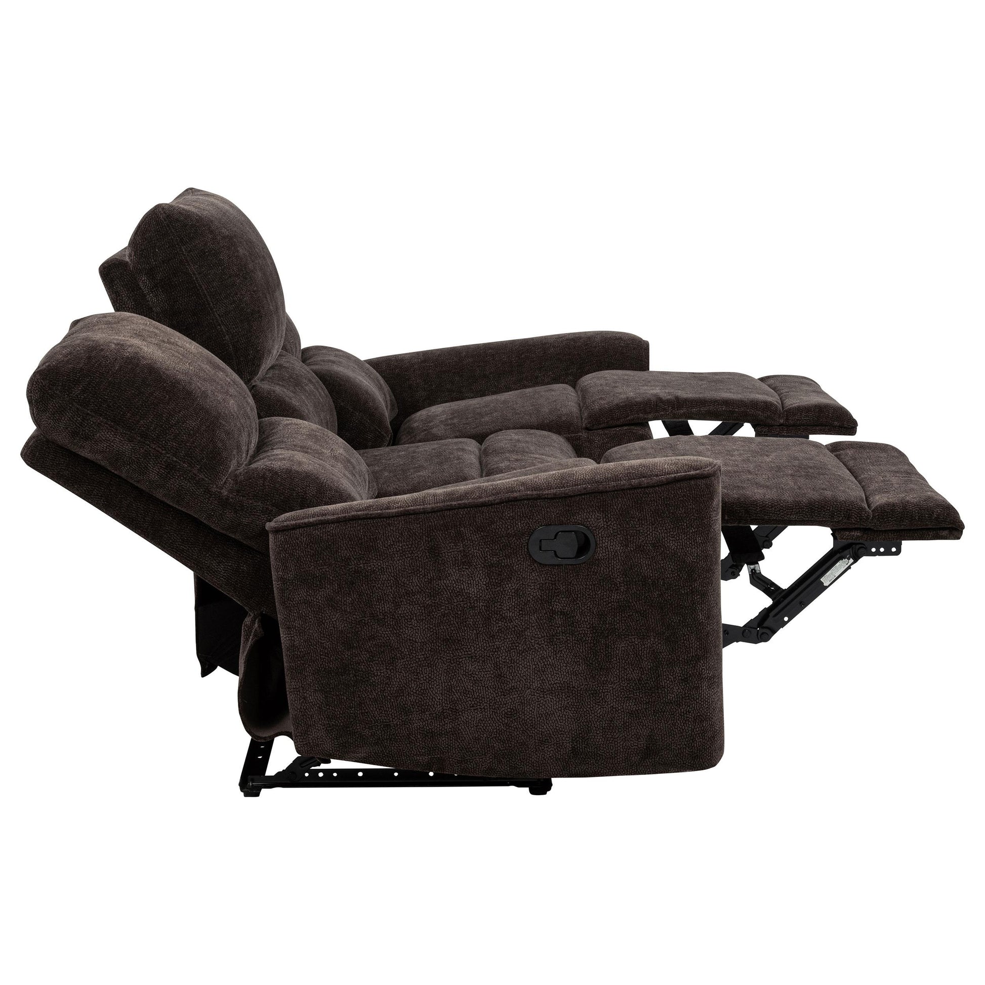  Coaster Furniture Navarro 609571 Chenille Upholstered Reclining Sofa - Dark Brown IMAGE 4