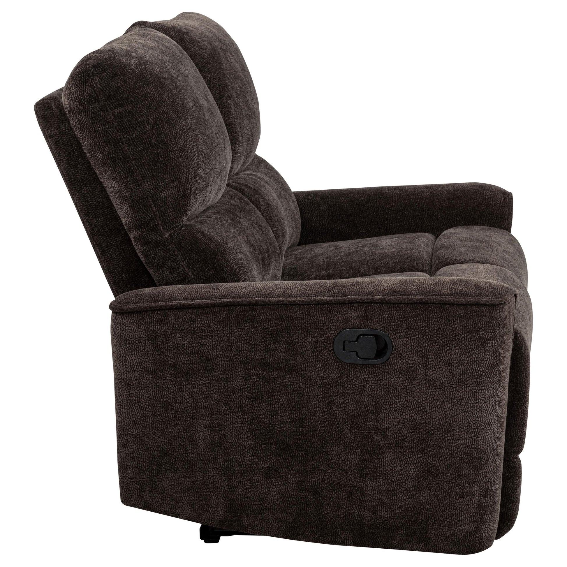  Coaster Furniture Navarro 609572 Chenille Upholstered Reclining Loveseat - Dark Brown IMAGE 10