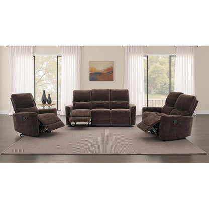  Coaster Furniture Navarro 609572 Chenille Upholstered Reclining Loveseat - Dark Brown IMAGE 15