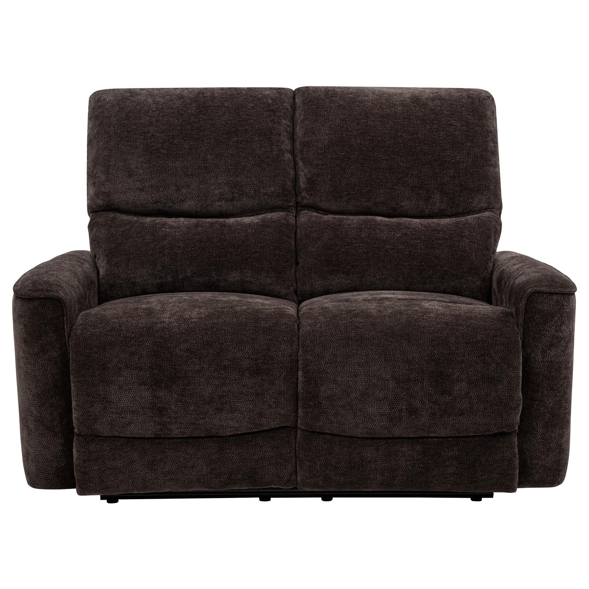  Coaster Furniture Navarro 609572 Chenille Upholstered Reclining Loveseat - Dark Brown IMAGE 6