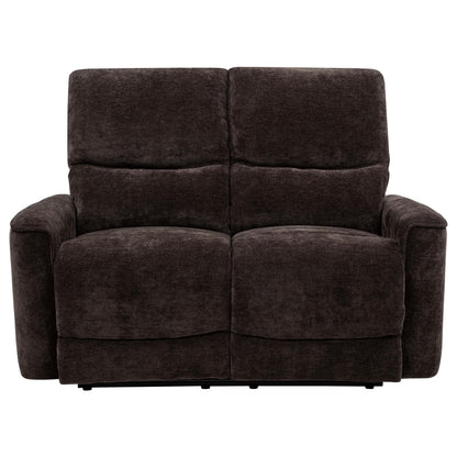  Coaster Furniture Navarro 609572 Chenille Upholstered Reclining Loveseat - Dark Brown IMAGE 6