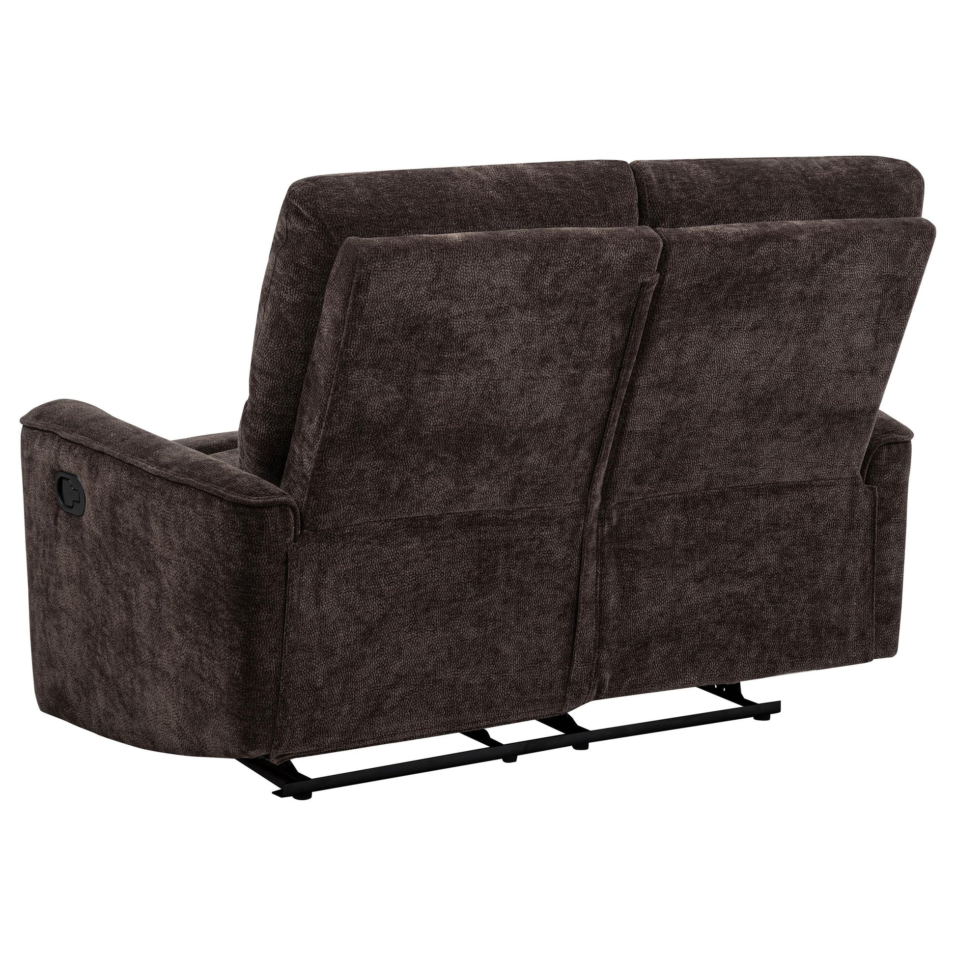  Coaster Furniture Navarro 609572 Chenille Upholstered Reclining Loveseat - Dark Brown IMAGE 8