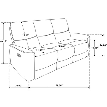  Coaster Furniture Navarro 609574 Chenille Upholstered Reclining Sofa - Burnt Orange IMAGE 15