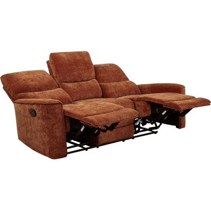  Coaster Furniture Navarro 609574 Chenille Upholstered Reclining Sofa - Burnt Orange IMAGE 2