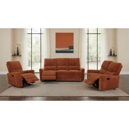  Coaster Furniture Navarro 609575 Chenille Upholstered Reclining Loveseat - Burnt Orange IMAGE 16