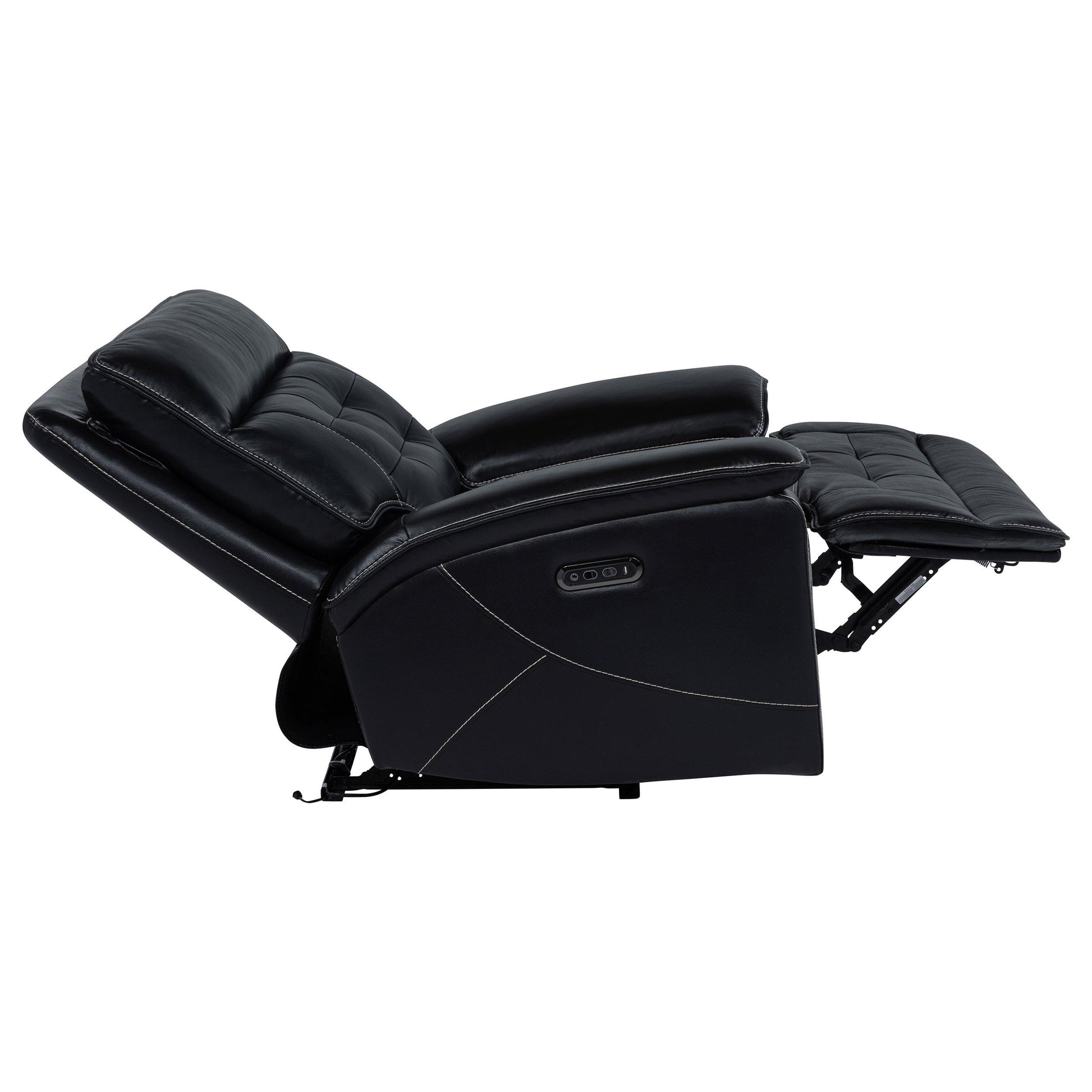  Coaster Furniture Hewitt 609613PP Leather Upholstered Dual Power Recliner Chair - Black IMAGE 1