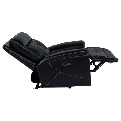  Coaster Furniture Hewitt 609613PP Leather Upholstered Dual Power Recliner Chair - Black IMAGE 1
