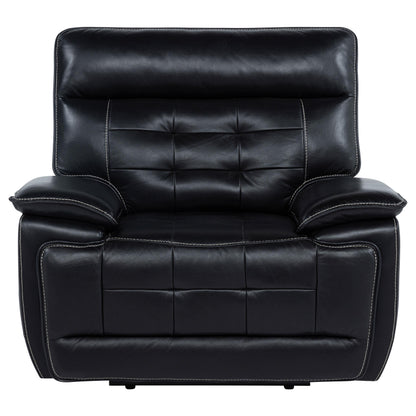  Coaster Furniture Hewitt 609613PP Leather Upholstered Dual Power Recliner Chair - Black IMAGE 6