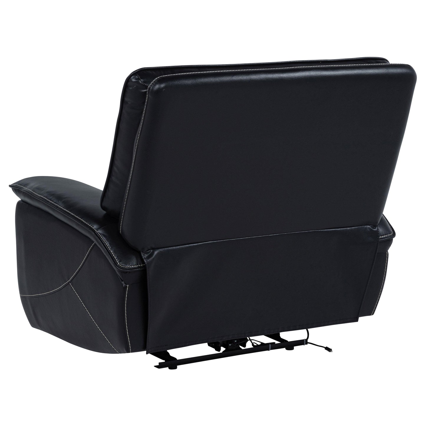  Coaster Furniture Hewitt 609613PP Leather Upholstered Dual Power Recliner Chair - Black IMAGE 8