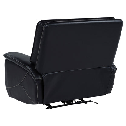  Coaster Furniture Hewitt 609613PP Leather Upholstered Dual Power Recliner Chair - Black IMAGE 8