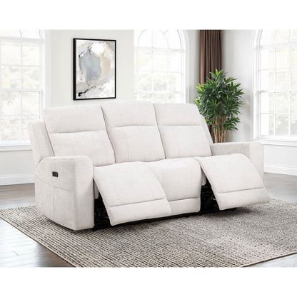 Coaster Furniture Kennett 610151P Chenille Upholstered Power Reclining Sofa - Ivory IMAGE 10