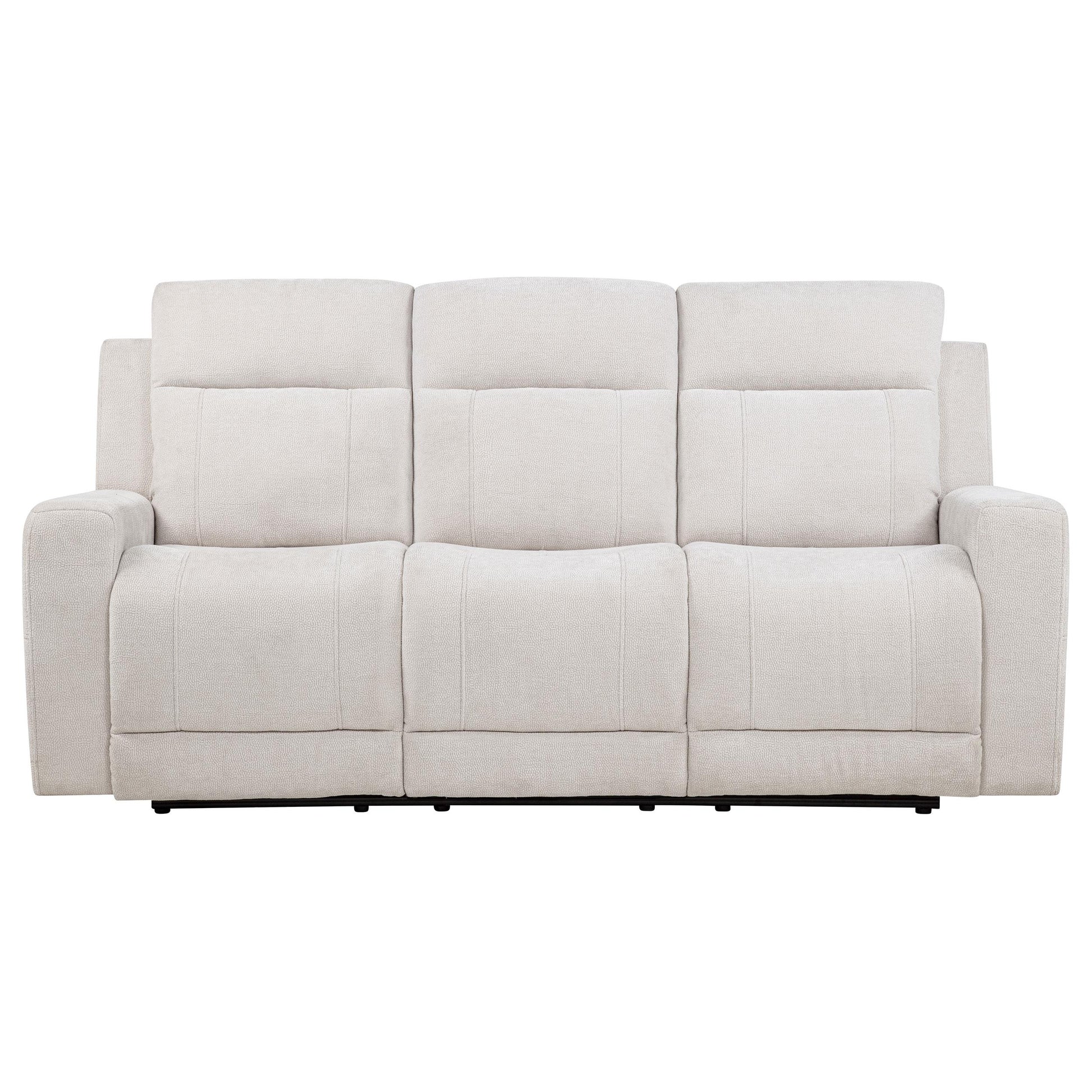  Coaster Furniture Kennett 610151P Chenille Upholstered Power Reclining Sofa - Ivory IMAGE 3