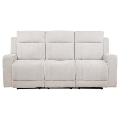 Coaster Furniture Kennett 610151P Chenille Upholstered Power Reclining Sofa - Ivory IMAGE 3