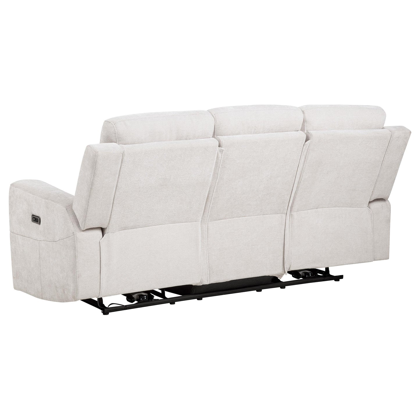 Coaster Furniture Kennett 610151P Chenille Upholstered Power Reclining Sofa - Ivory IMAGE 6