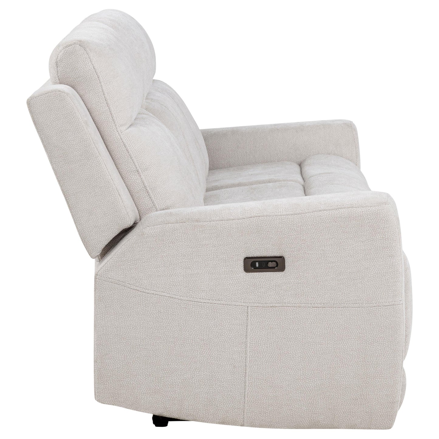  Coaster Furniture Kennett 610151P Chenille Upholstered Power Reclining Sofa - Ivory IMAGE 8