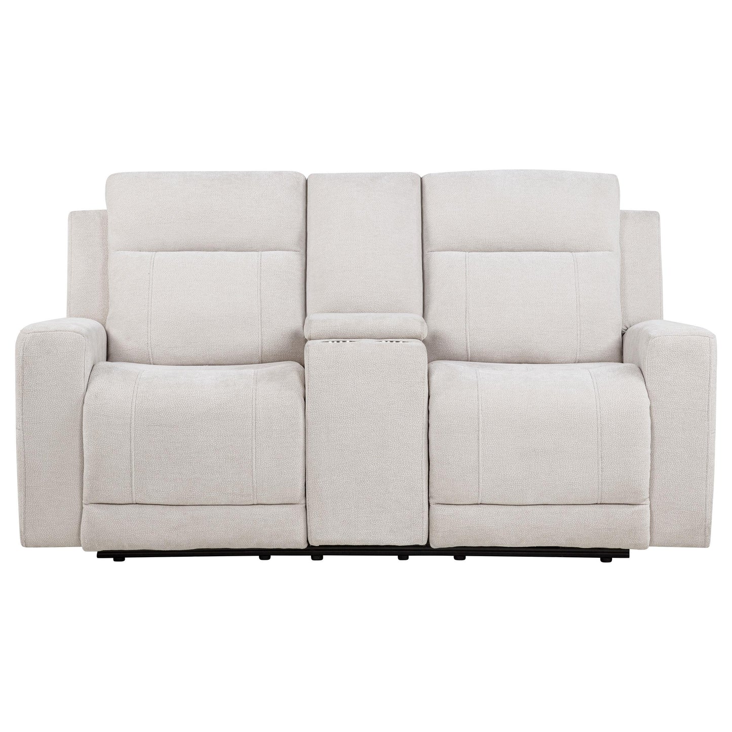  Coaster Furniture Kennett 610152P Chenille Upholstered Power Reclining Loveseat - Ivory IMAGE 1