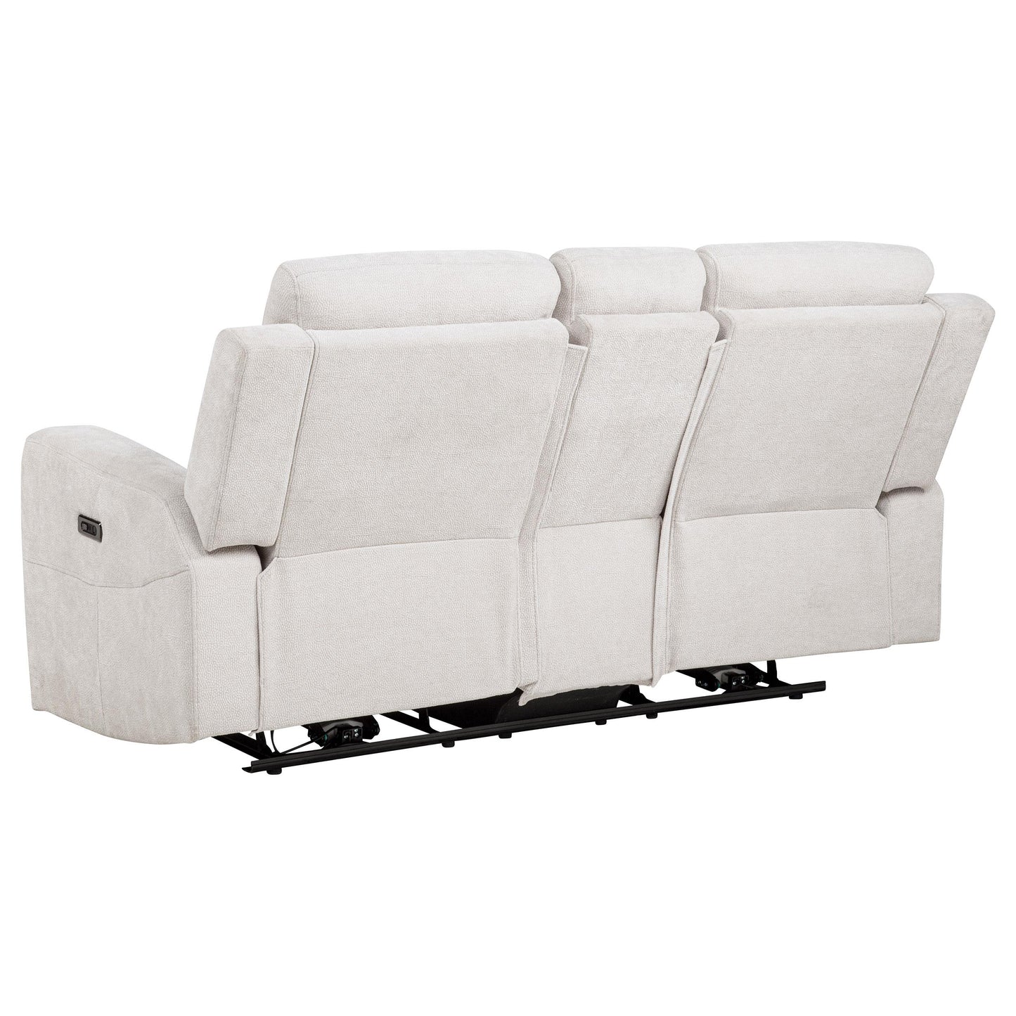  Coaster Furniture Kennett 610152P Chenille Upholstered Power Reclining Loveseat - Ivory IMAGE 3