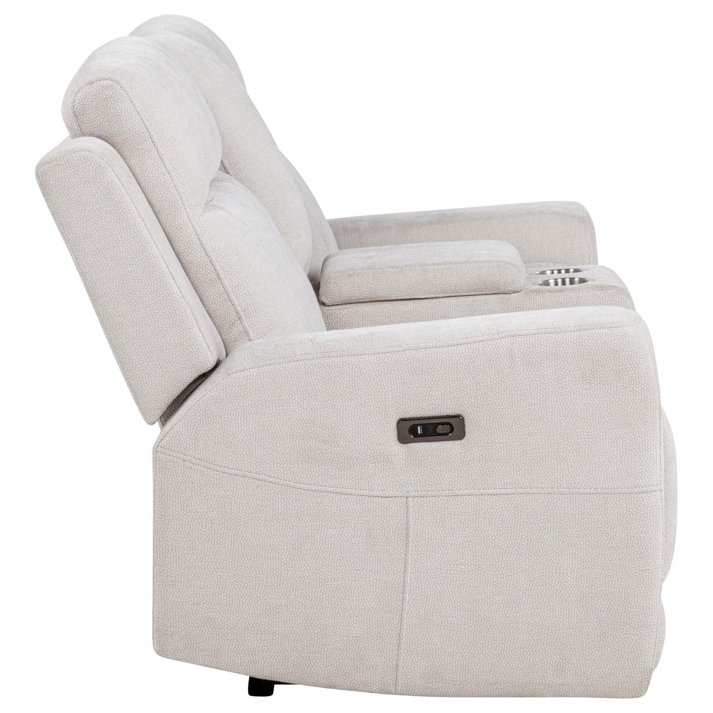  Coaster Furniture Kennett 610152P Chenille Upholstered Power Reclining Loveseat - Ivory IMAGE 5