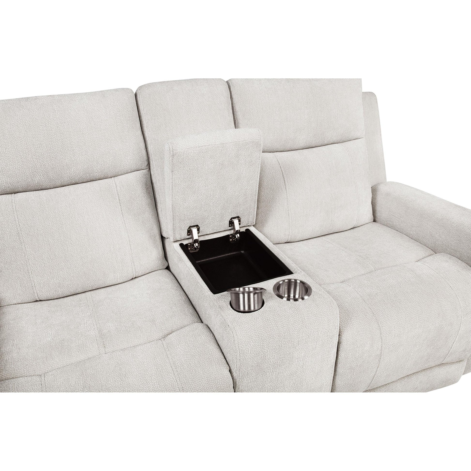  Coaster Furniture Kennett 610152P Chenille Upholstered Power Reclining Loveseat - Ivory IMAGE 9