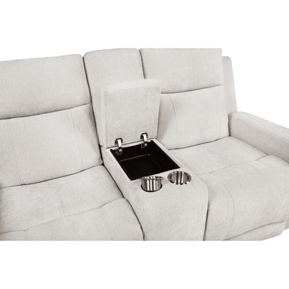  Coaster Furniture Kennett 610152P Chenille Upholstered Power Reclining Loveseat - Ivory IMAGE 9