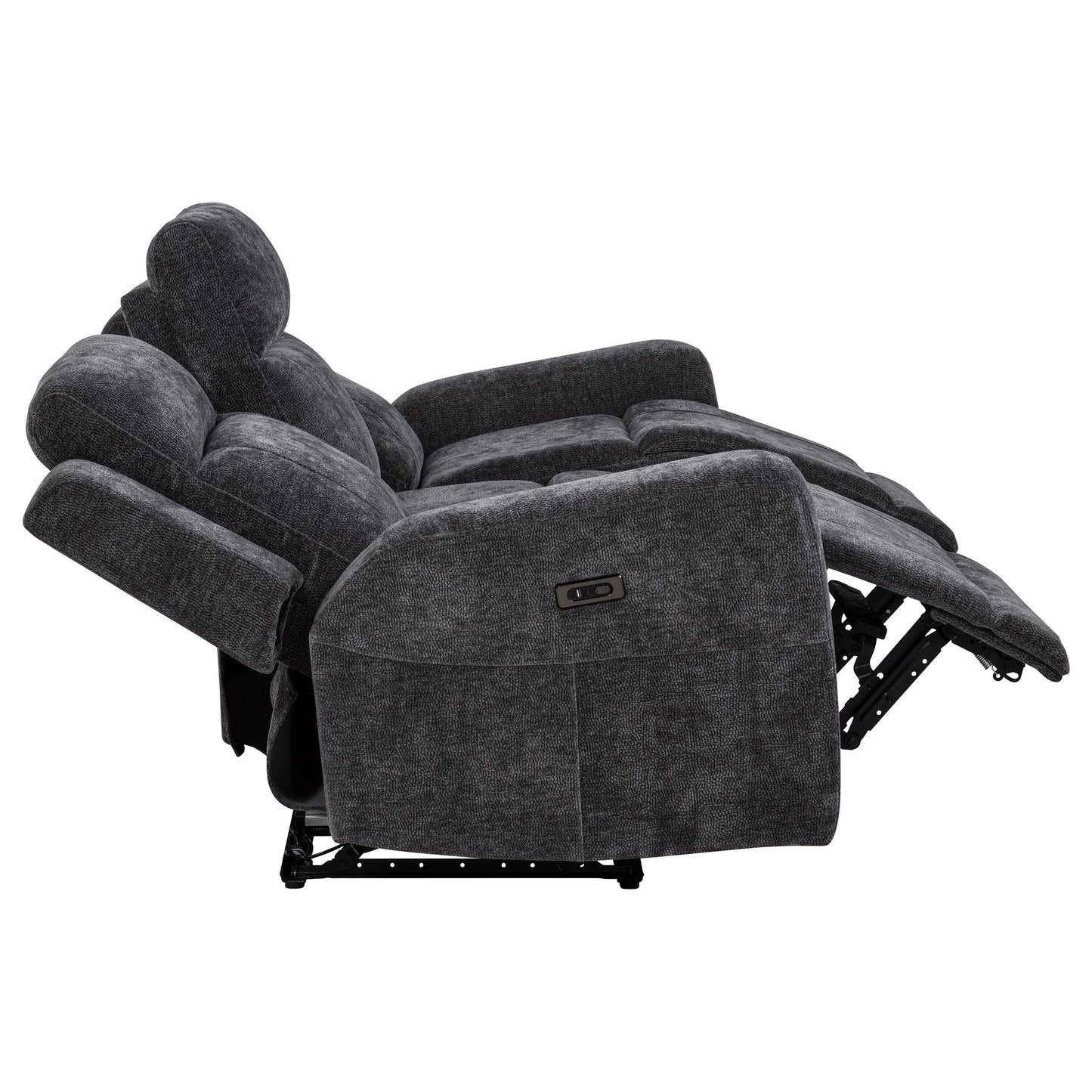  Coaster Furniture Kennett 610154P Chenille Upholstered Power Reclining Sofa - Dark Grey IMAGE 11