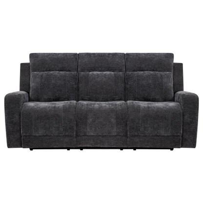  Coaster Furniture Kennett 610154P Chenille Upholstered Power Reclining Sofa - Dark Grey IMAGE 3