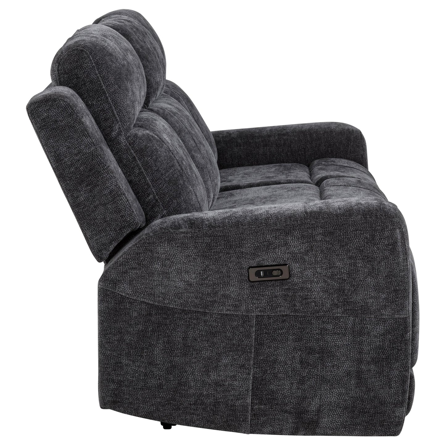  Coaster Furniture Kennett 610154P Chenille Upholstered Power Reclining Sofa - Dark Grey IMAGE 8