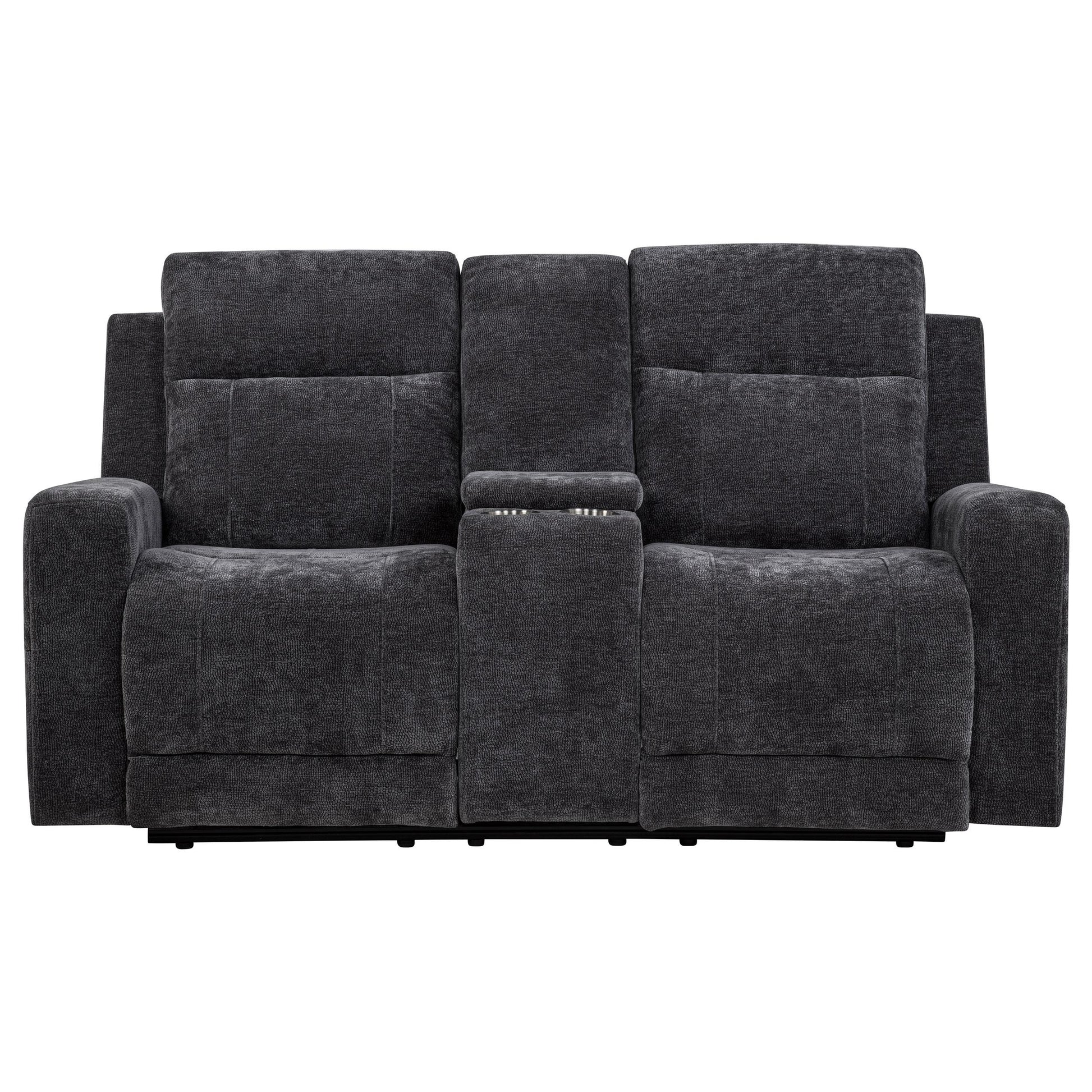  Coaster Furniture Kennett 610155P Chenille Upholstered Power Reclining Loveseat - Grey IMAGE 1