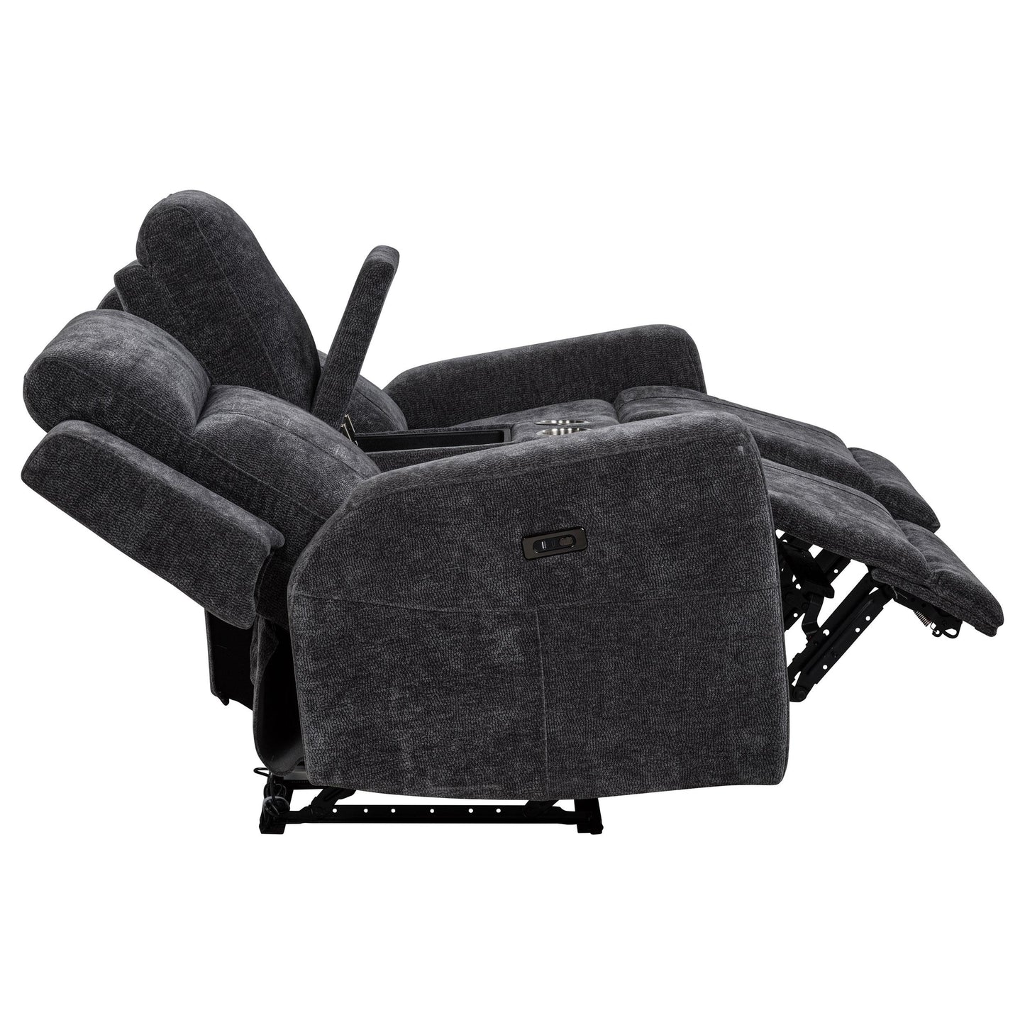  Coaster Furniture Kennett 610155P Chenille Upholstered Power Reclining Loveseat - Grey IMAGE 7