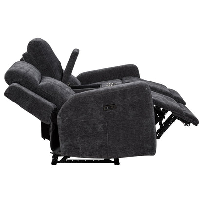  Coaster Furniture Kennett 610155P Chenille Upholstered Power Reclining Loveseat - Grey IMAGE 7