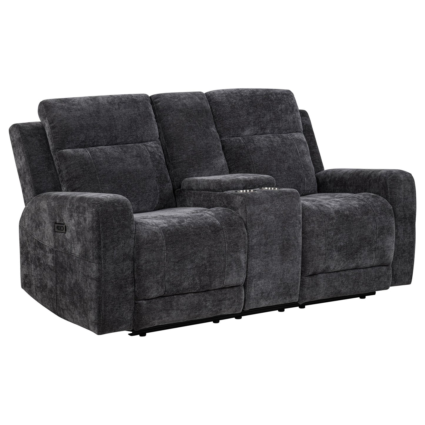  Coaster Furniture Kennett 610155P Chenille Upholstered Power Reclining Loveseat - Grey IMAGE 8