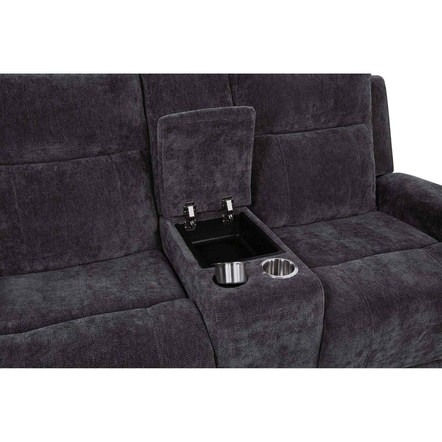  Coaster Furniture Kennett 610155P Chenille Upholstered Power Reclining Loveseat - Grey IMAGE 9
